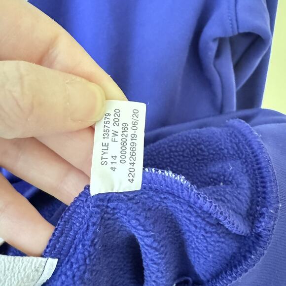 Under Armour Boys Youth XL Coldgear Hoodie Sweatshirt Purple Sporty Athletic - Picture 9 of 9